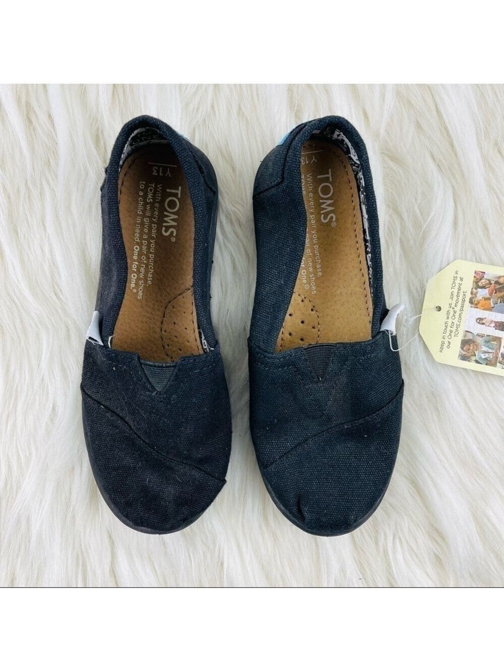 Kids Toms Unisex Black Slip On Classic Canvas 3.5 Y - Picture 4 of 8